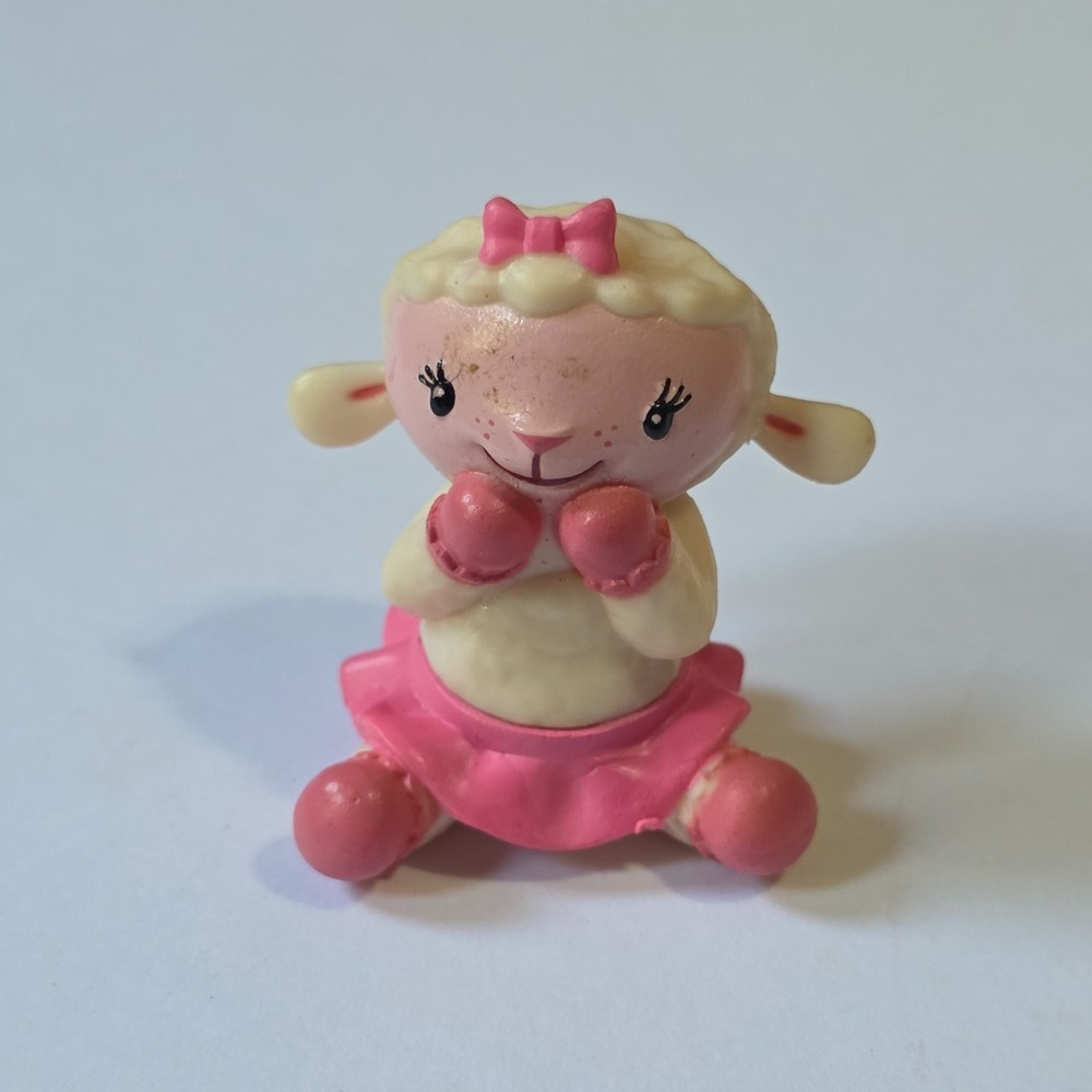 Disney Jr Doc McStuffins Lambie the Lamb PVC Figure Mini 1.5" Pink & White